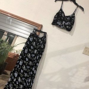 2 piece crop tank and pant set